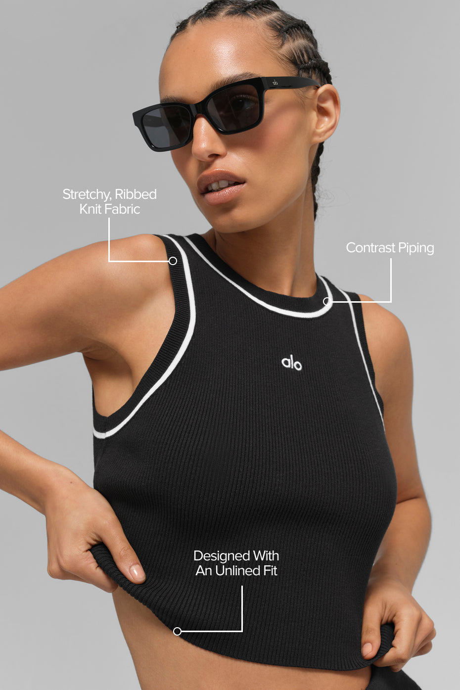 Tank Top - Ribbed Knit Highline Cropped Tank 'new' 'out of stock'